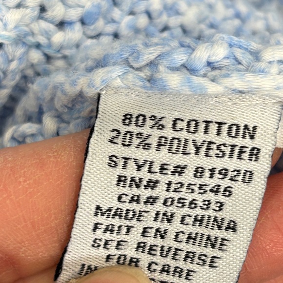 Habitat Blue Cardigan Sweater V-Neck Ribbed - Picture 4 of 4